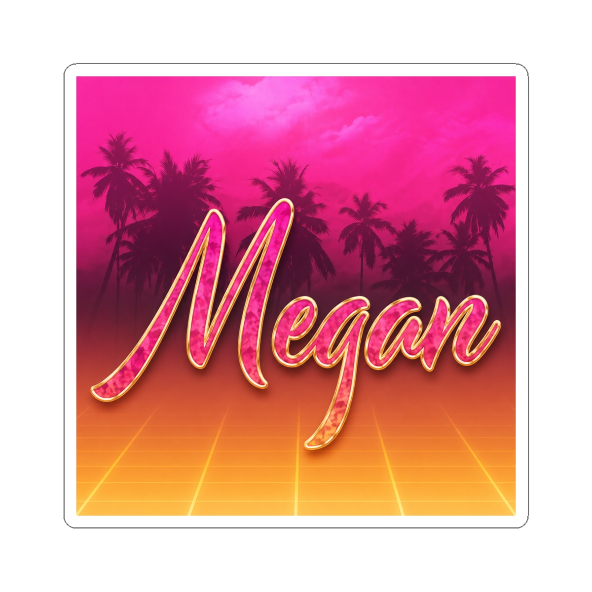 Megan First Name Golden pink sticker sticker | Megan Moroney
