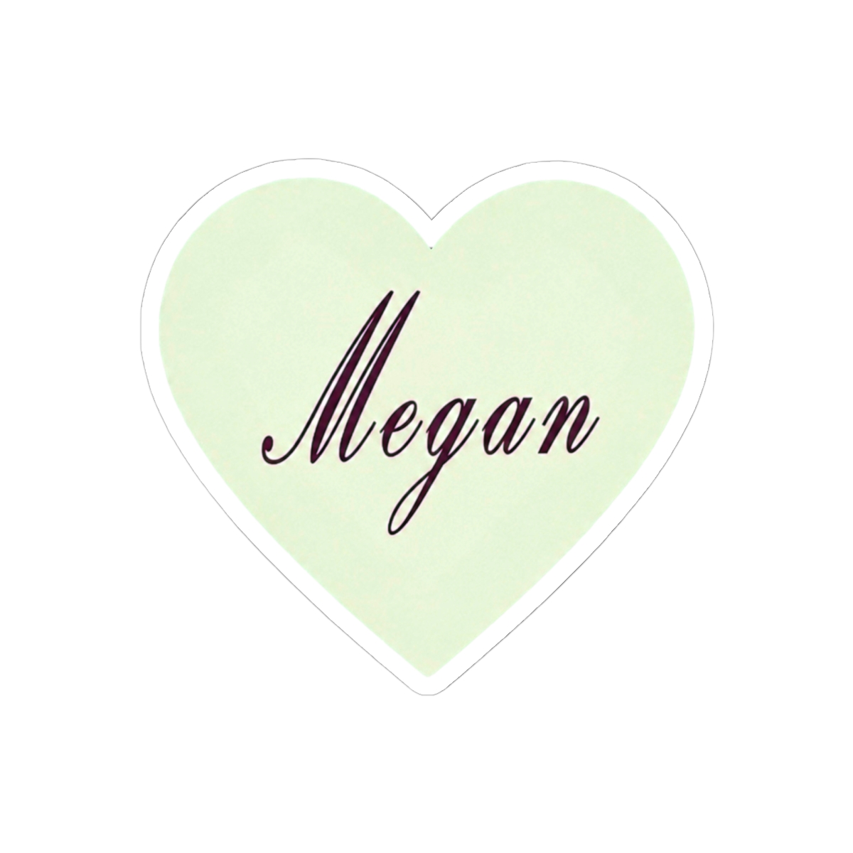 'Megan" Elegant Pink Girls Name, Heart Sticker | Megan Moroney